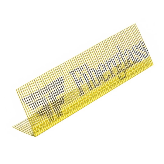 PVC corner piece with mesh FF 10/10 BOX/YELLOW, length 250 cm