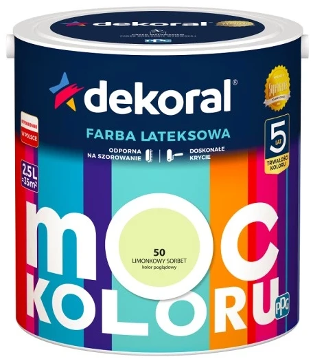 DEKORAL MOC KOLORU LIMONKOWY SORBET 2,5L 