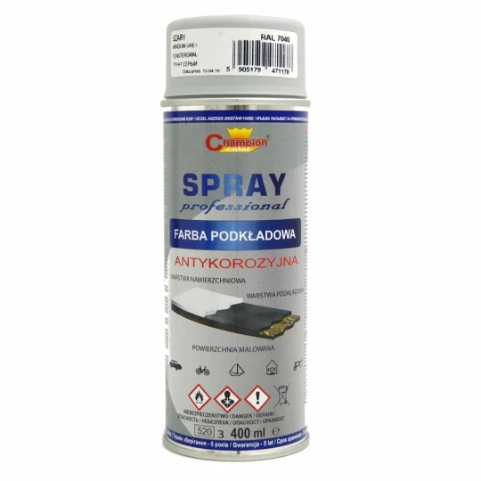 Emalia w sprayu CHAMPION 400ml podkład szary 7040