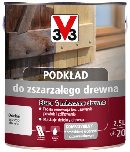 V33 Podkład do zszarzałego drewna 0,5l