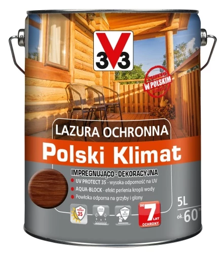 V33 Lazura ochr. 5L drewno egzotyczne