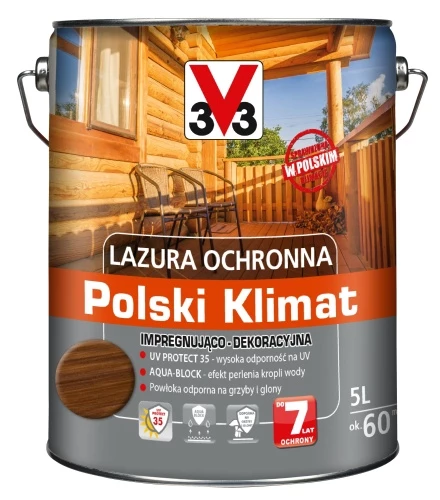 V33 protective varnish 5L dark oak