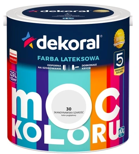 DEKORAL MOC KOLORU SKANDYNAWSKA SZAROŚĆ 2,5L 