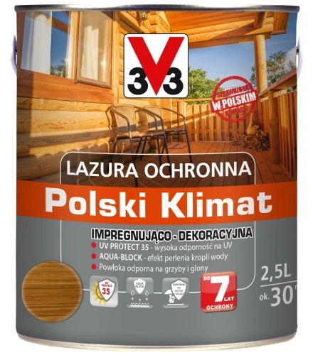 V33 protective varnish 2.5L natural oak
