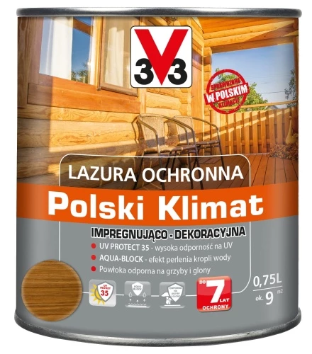 V33 protective varnish 0.75L natural oak