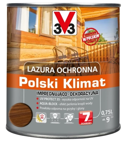 V33 protective varnish 0.75L dark oak
