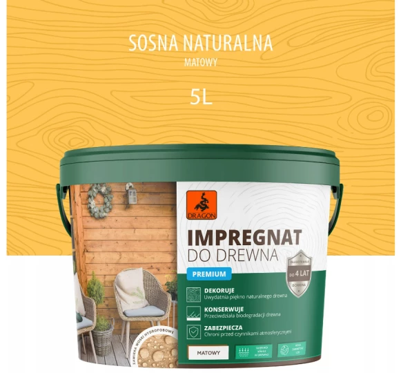 DRAGON Acrylic wood preservative 5L - natural pine