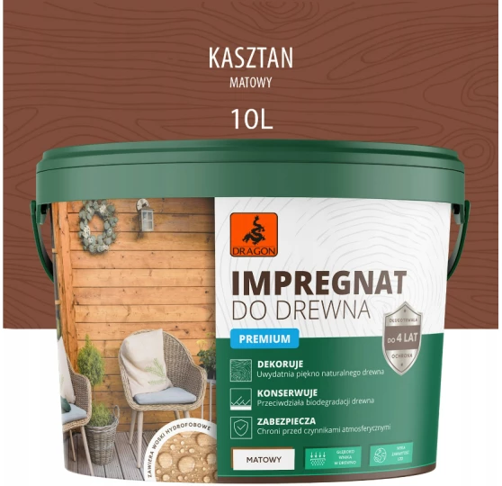 DRAGON Acrylic wood preservative 10L - chestnut