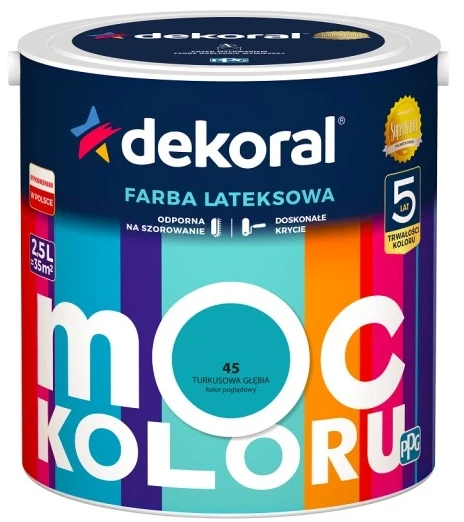 DEKORAL MOC COLOUR TURQUOISE DEPTH 2.5L 