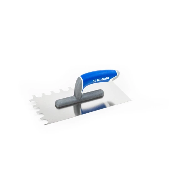 Stainless trowel 130x270 semicircular tooth 3K handle. G-24