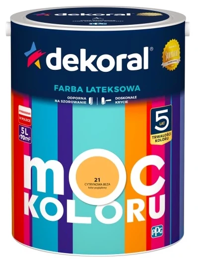 DEKORAL MOC KOLORU CYTRYNOWA BEZA 5L 