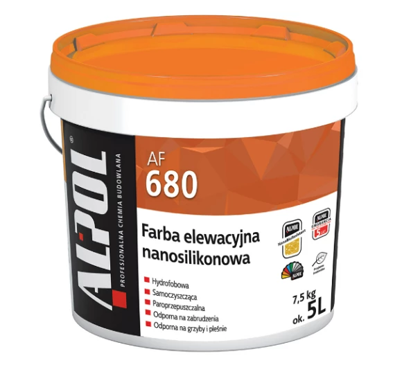 ALPOL AF680 Farba elewacyjna nanosilikonowa BAZA B1 5 L