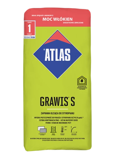 ATLAS GRAWIS S zaprawa klejąca do styropianu białego i grafitowego, 25 kg