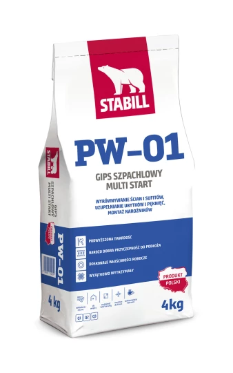 STABILL PW-01, gips szpachlowy MULTI START, 4 kg