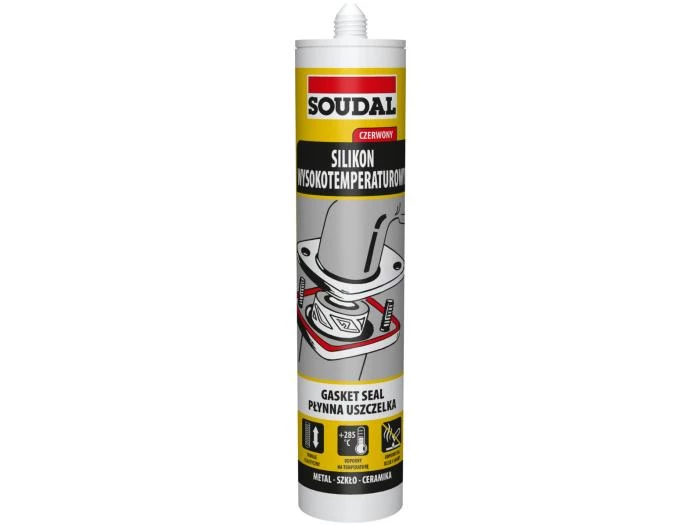 SOUDAL Silikon wysokotemperaturowy czerwony 280ml