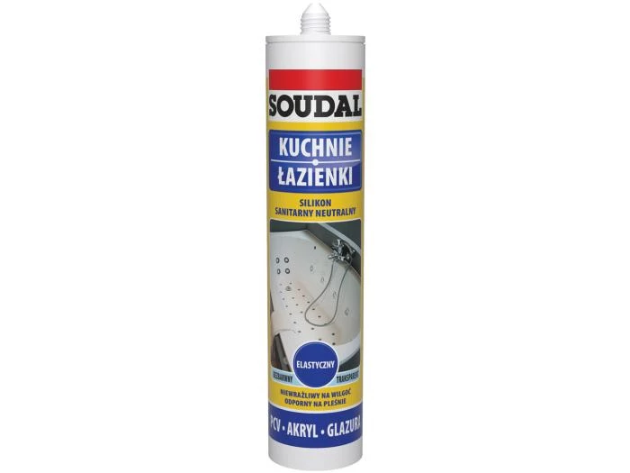 SOUDAL Silikon neutralny sanitarny bezbarwny 280ml