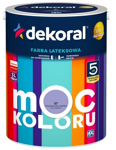 DEKORAL MOC KOLORU PROWANSALSKA LAWENDA 5L 