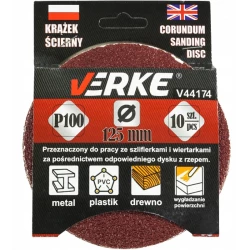 KRĄŻEK ŚCIERNY 125 MM P120 10 SZT VERKE