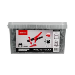 PRO SYSTEM POZIOMUJĄCY PRO-SP800 2MM KLIPSY 500 SZT WIADRO 10L