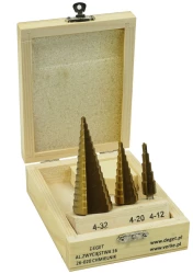WIERTŁA STOPNIOWE 4-32MM 3 SZT VERKE