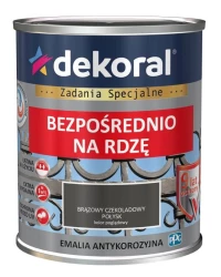 DEKORAL EMALIA ANTYKOROZYJNA BEZPOŚREDNIO NA RDZĘ 0,65L BRĄZ CZEKOLADOWY PÓLMAT RAL 8017