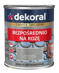DEKORAL EMALIA ANTYKOROZYJNA BEZPOŚREDNIO NA RDZĘ 0,65L SZARO-SREBRNY MŁOTKOWY