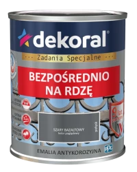 DEKORAL EMALIA ANTYKOROZYJNA BEZPOŚREDNIO NA RDZĘ 0,65L SZARY BAZALTOWY POŁYSK RAL 7012