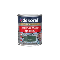 DEKORAL EMALIA ANTYKOROZYJNA BEZPOŚREDNIO NA RDZĘ 0,65L ZIELIEŃ MCHU POŁYSK RAL 6005