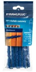 R-FF1 Kołek ramowy z kołnierzem 10x100mm z wkrętem z łbem sześciokątnym i torx, 6 szt