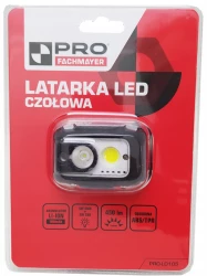 LATARKA CZOŁOWA LED CIEPŁE/ZIMNE ŚWIATŁO Z AKUMULATOREM LI-ION I CZUJNIKIEM RUCHU 450LM, PRO-LD105