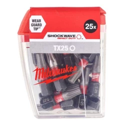 Milwaukee Bit udarowy Shockwave do śrub Torx, TX25 x 25 mm (25 szt.)