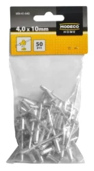 Nity zrywalne aluminiowe 4,0x10 mm - opakowanie kartonowe - 50 szt.