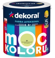 DEKORAL MOC KOLORU GROSZKOWY PASTELOWY 2,5L 