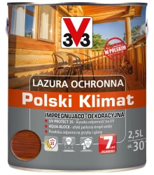V33 Lazura ochronna 2,5L mahoń