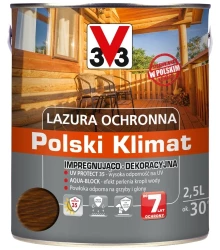 V33 Lazura ochronna 2,5L dąb złocisty