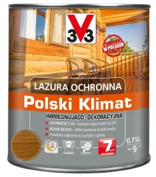 V33 Lazura ochronna 0,75L dąb naturalny