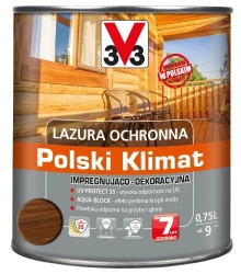 V33 Lazura ochronna 0,75L ciemny dąb