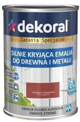 DEKORAL EMAKOL STRONG EMALIA CZERWONY KARMINOWY MAT 0,9